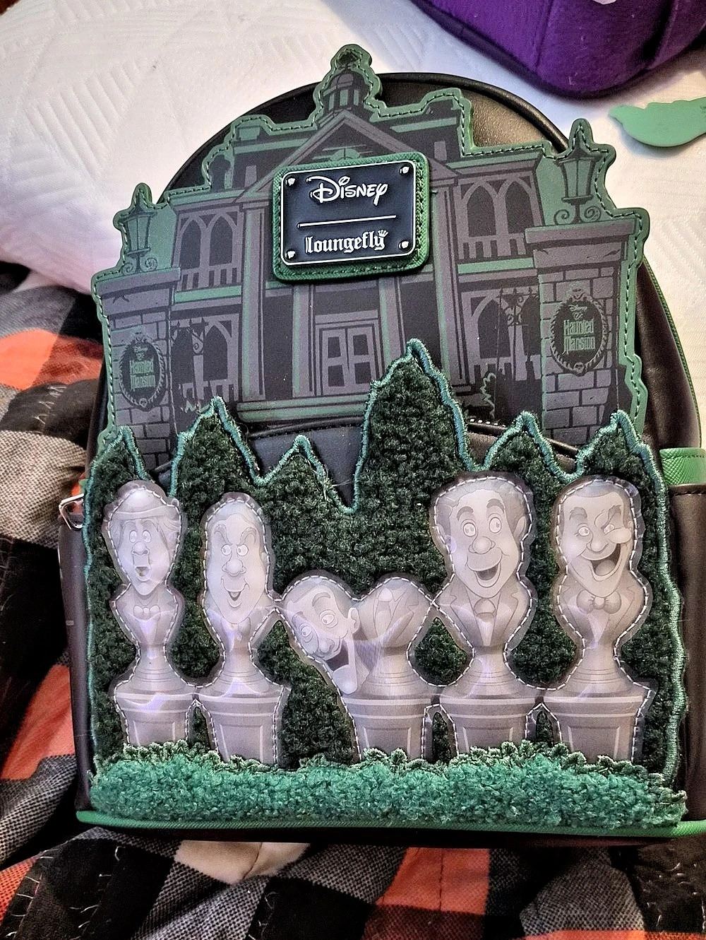 Loungefly Disney The Haunted Mansion Singing Busts Glow-in-the-Dark Lenticular